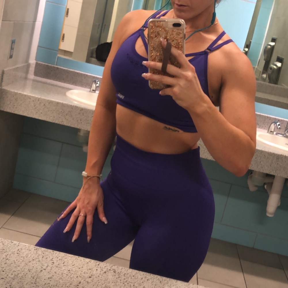 Gymshark workout set.